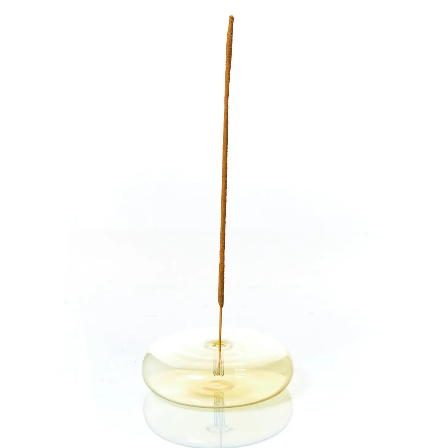 Maegan Dimple Hand Blown Glass Incense Holder — Yellow