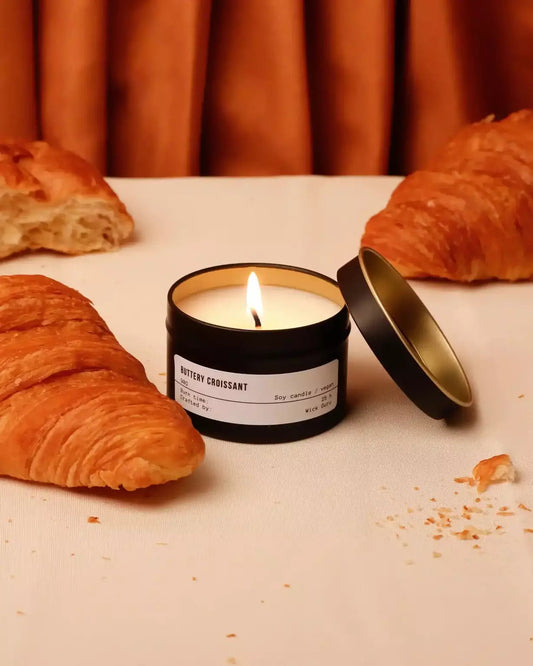 Wick Guru Tin Candle (90g) — Buttery Croissant